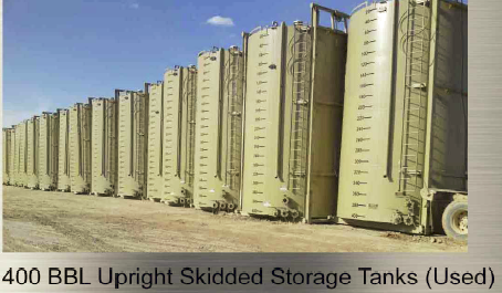 400 BBL Upright Skidded Storage Tanks (Used) &mdash; multiple available