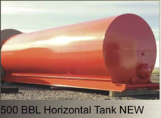 500 BBL Horizontal Skidded Tank (New) &mdash; orange Carboline finish