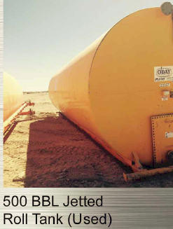 500 BBL Jetted Roll Tank (Used) &mdash; with jetting system and skid